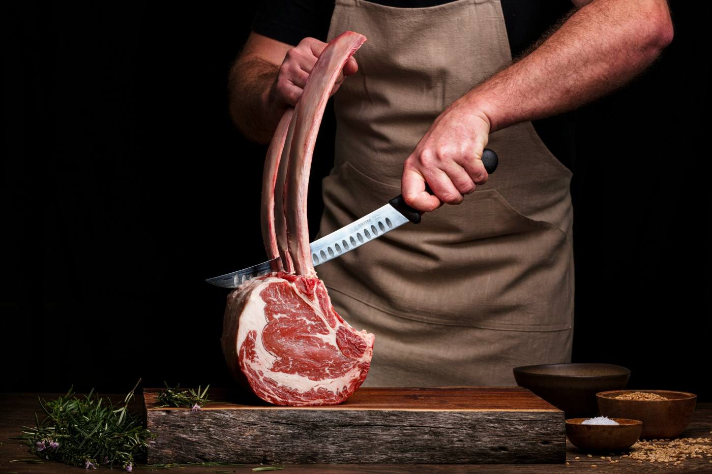 Reverse-seared tomahawk